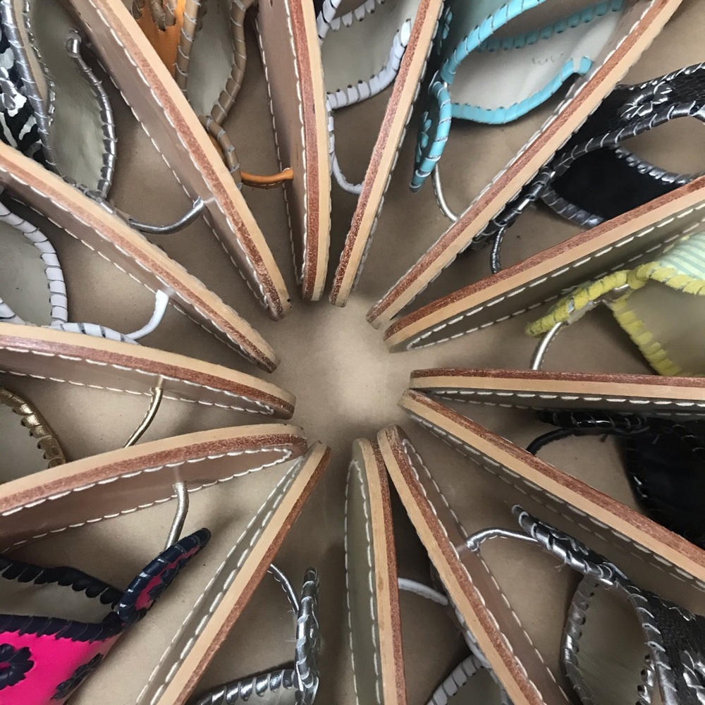 Jack Roger Leather Thong Sandals Whipstitch Hampton - Picture 3 of 14